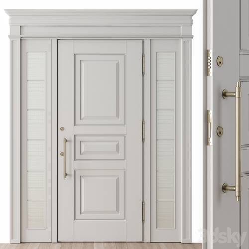 '3dsky Pro - White and Glass Classic Front Door - Set 38' '3dsky Pro - White and Glass Classic Front Door - Set 38'