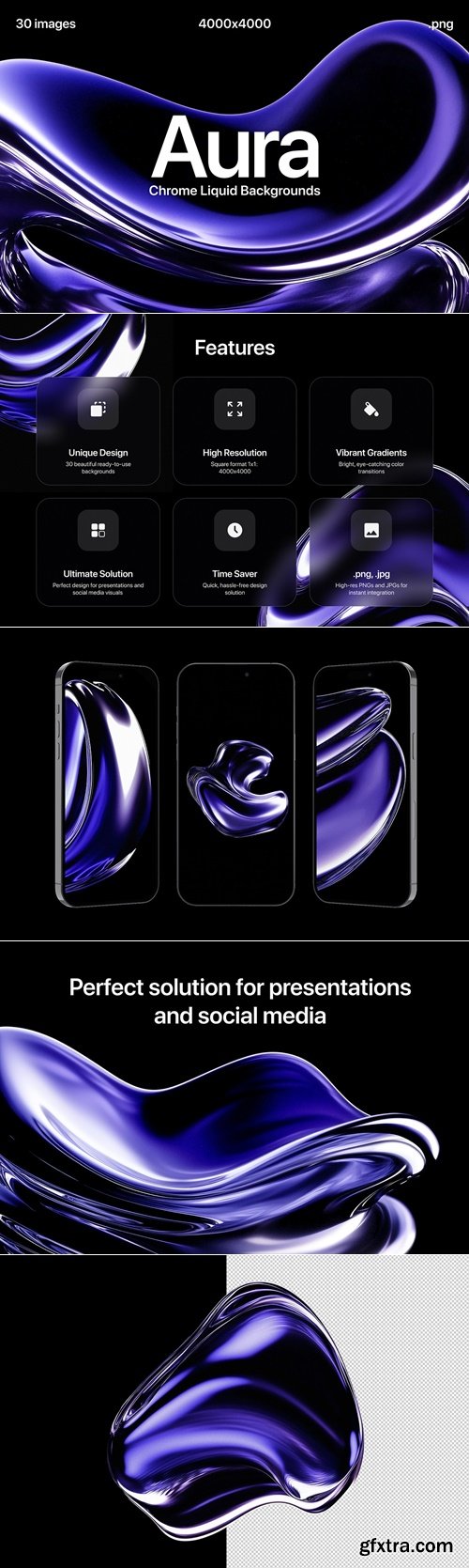 CreativeMarket - Aura - Chrome Liquid Backgrounds 291194542