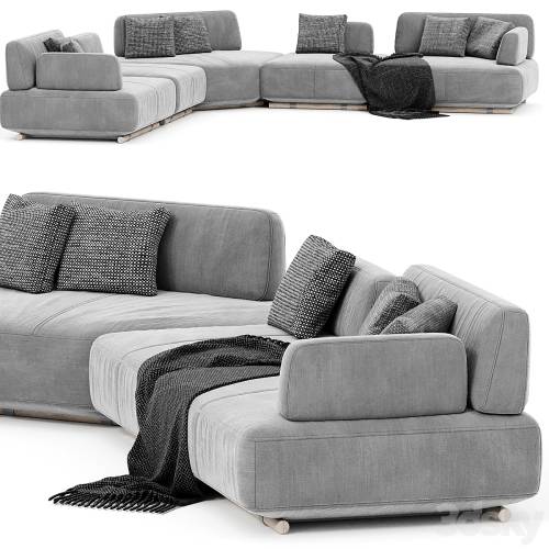 '3dsky Pro - Natuzzi Italia Cava Sectional upholstered sofa' '3dsky Pro - Natuzzi Italia Cava Sectional upholstered sofa'
