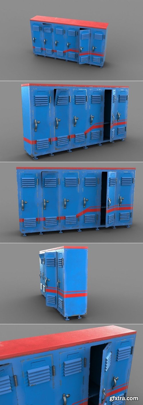 Turbosquid - Stylized Lockers Low-poly 3D model