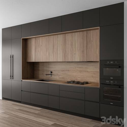 '3dsky Pro - Kitchen Modern - Wood and Black 114' '3dsky Pro - Kitchen Modern - Wood and Black 114'