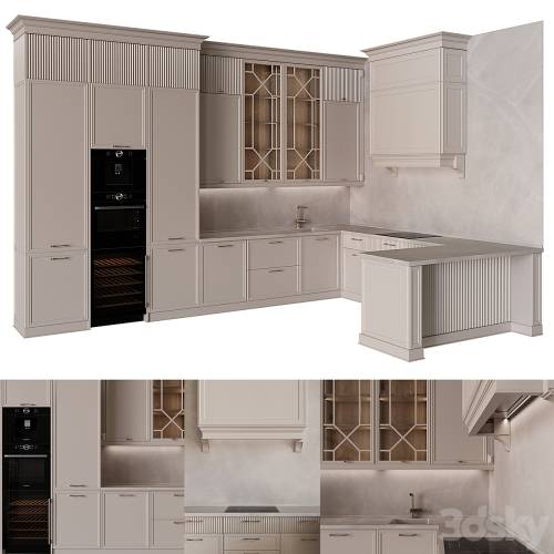 '3dsky Pro - Neoclassical kitchen 34' '3dsky Pro - Neoclassical kitchen 34'