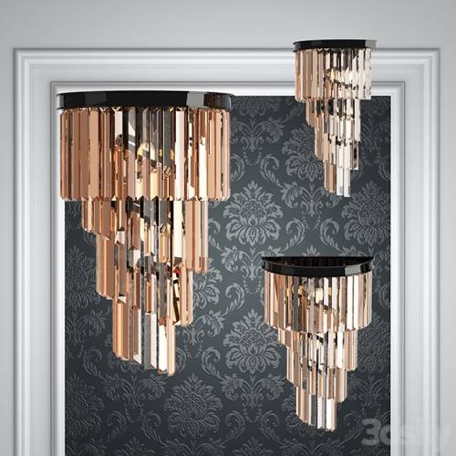 '3dsky Pro - Wall lamp RH Odeon Clear Glass 4 Square' '3dsky Pro - Wall lamp RH Odeon Clear Glass 4 Square'