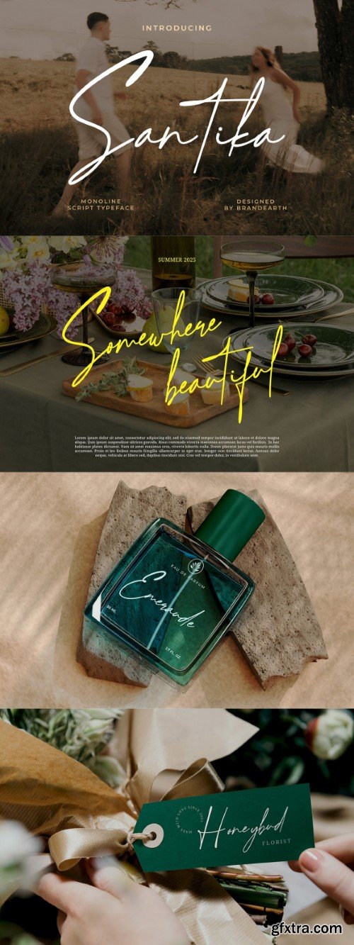 Santika Monoline Script Font