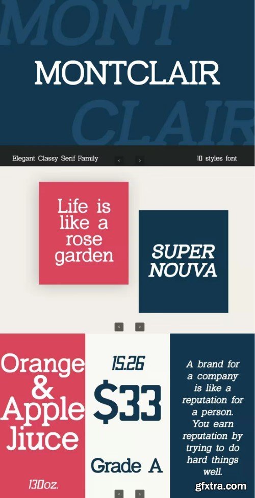 Montclair Elegant Classy Serif Font Family