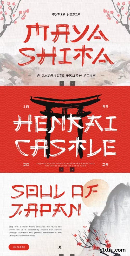 Mayashita - Japanese Brush Font