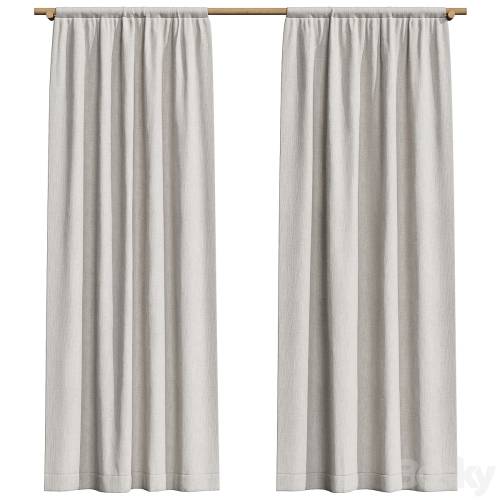 '3dsky Pro - Linen curtains on a wooden cornice' '3dsky Pro - Linen curtains on a wooden cornice'