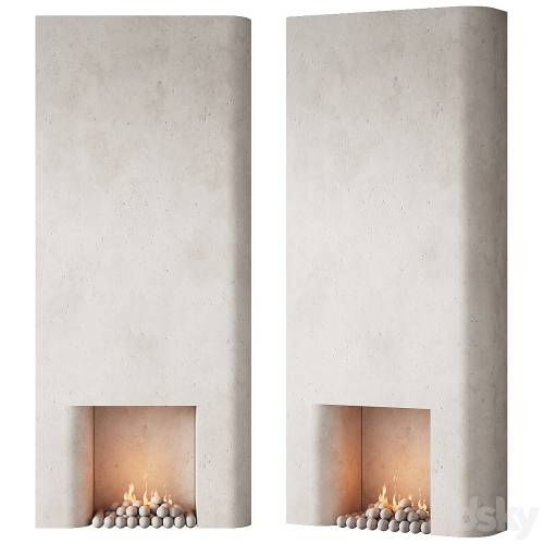 '3dsky Pro - 292 fireplace area decorative wall 10 tall chimney travertine stone 00' '3dsky Pro - 292 fireplace area decorative wall 10 tall chimney travertine stone 00'