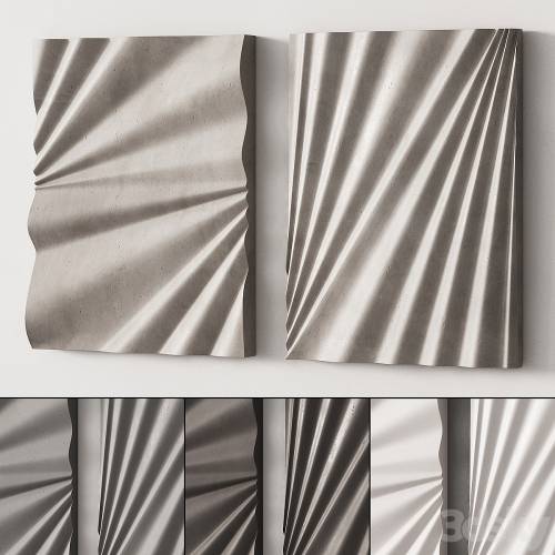 '3dsky Pro - 282 decorative wall art 14 waves gypsum wall sculpture 01' '3dsky Pro - 282 decorative wall art 14 waves gypsum wall sculpture 01'