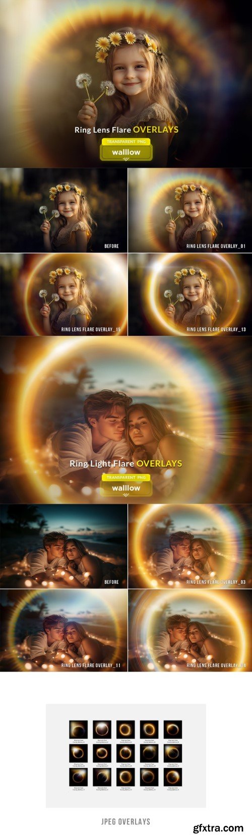 Ring lens flare transparent PNG photo overlays