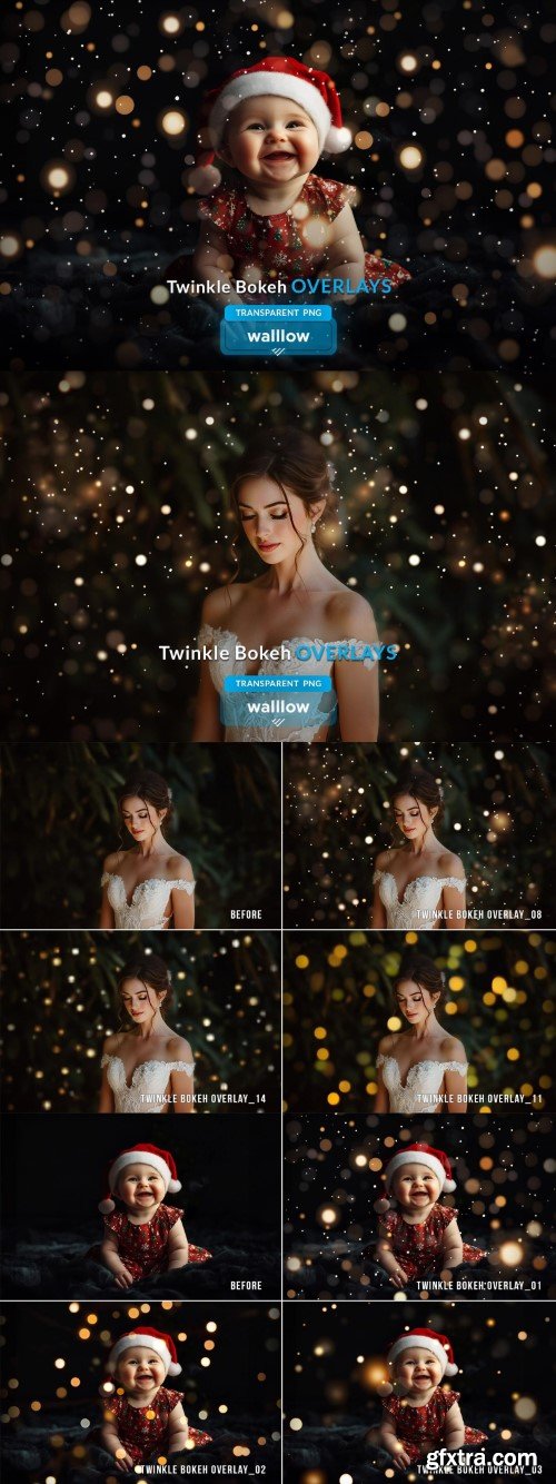 Twinkle Bokeh Photoshop PNG Overlays