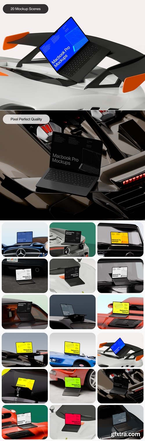 Macbook Pro Mockups: Automotive Edition