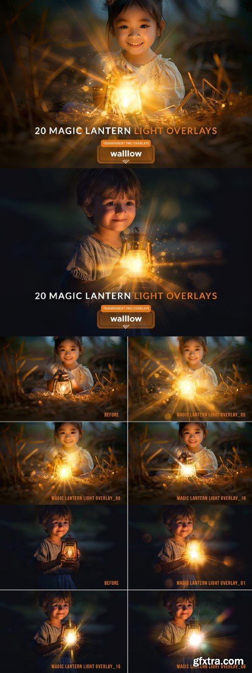 Creativemarket - Light flares transparent PNG overlay