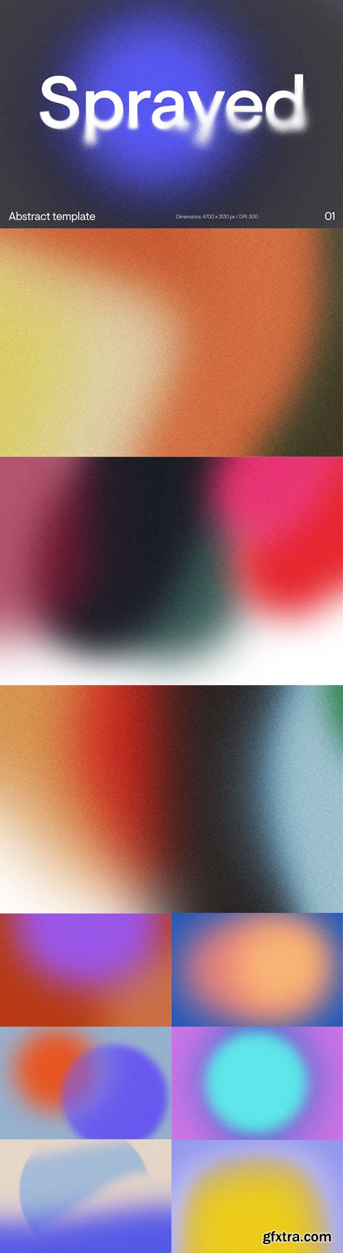 Sprayed - Abstract Grainy Gradient Backgrounds PSD Templates