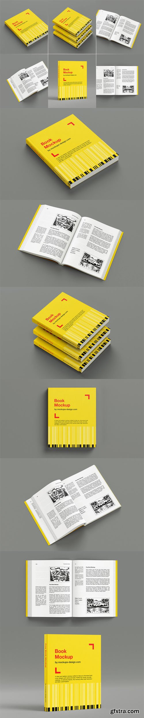 Paperback Editorial Book PSD Mockups Templates