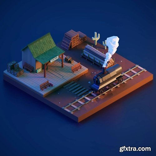 Class101 - Create Detailed and Colorful Low Poly Isometric Art
