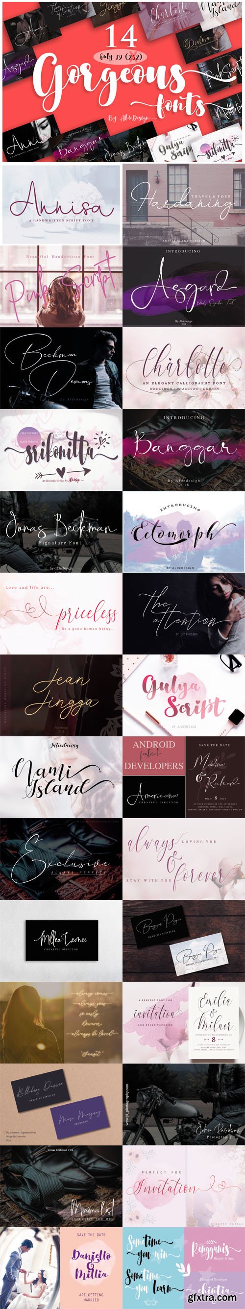 Gorgeous Fonts Bundle - 14 Premium Fonts