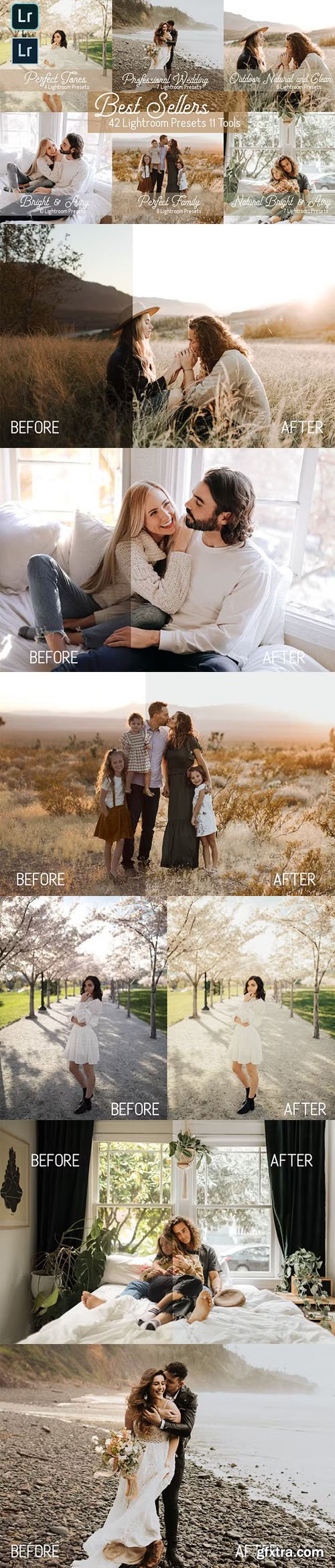 Best Sellers - 42 Mobile & Desktop Lightroom Presets Bundle