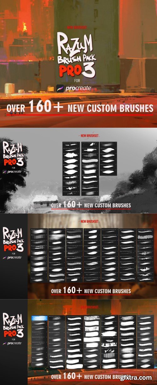 Gumroad - RAZUM_INC BRUSH PACK PRO 3 for PROCREATE 5