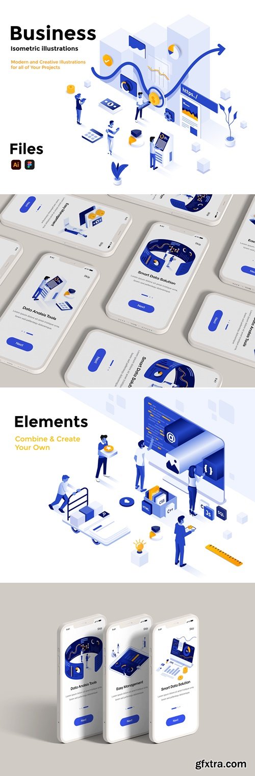 Isometric Ui illustrations