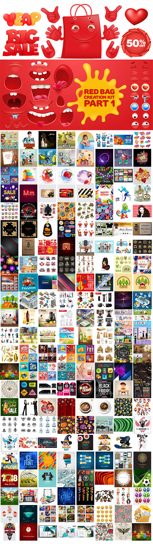 Big Collection - Illustrations &amp; Design Elements 185xEPS