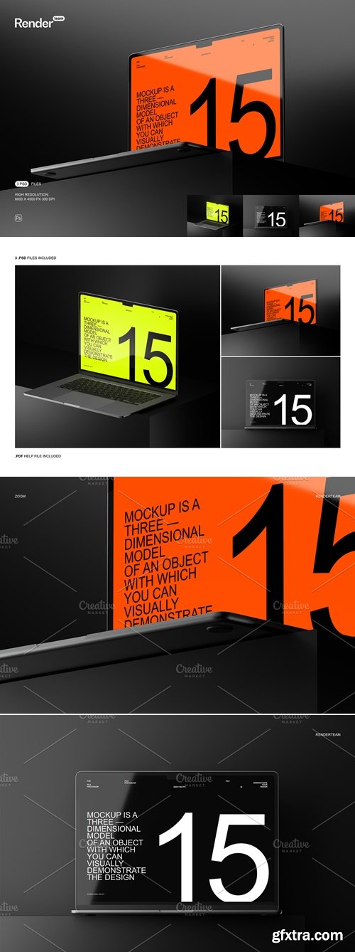 CreativeMarket - MacBook Air Mockup Set 27116757