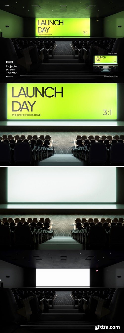 MockupCloud - Big Wide Screen Projector Mockup