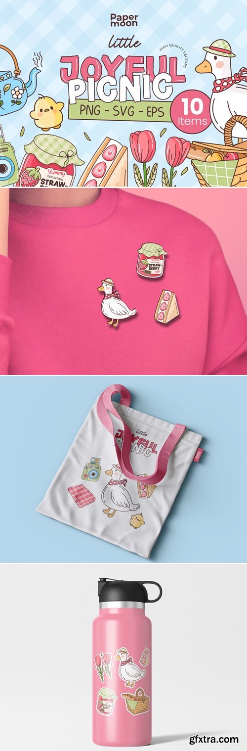 Joyful Picnic 10 Illustration Set