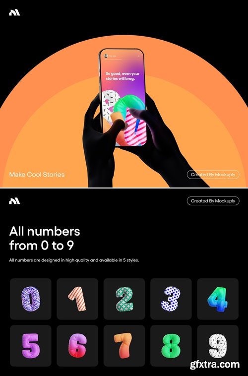 3D letter + Numbers - Mockuply Pro