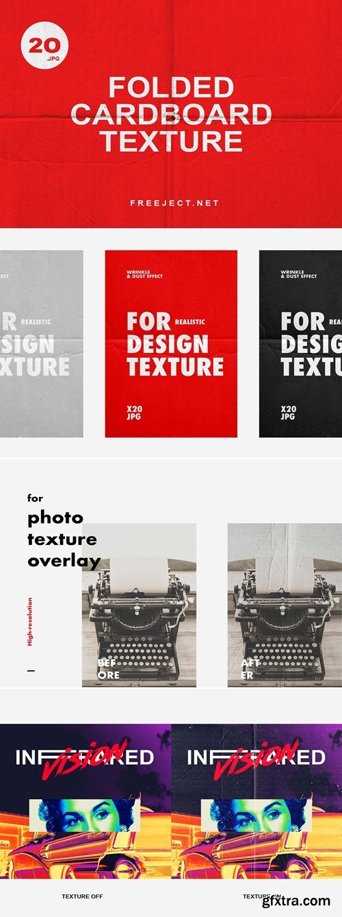CreativeMarket - Folded Cardboard Texture Overlay 5695110