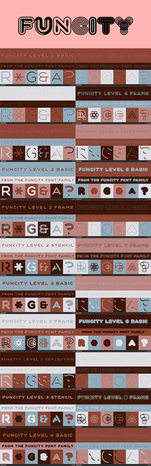 Fun City Family Fonts 22xOTF