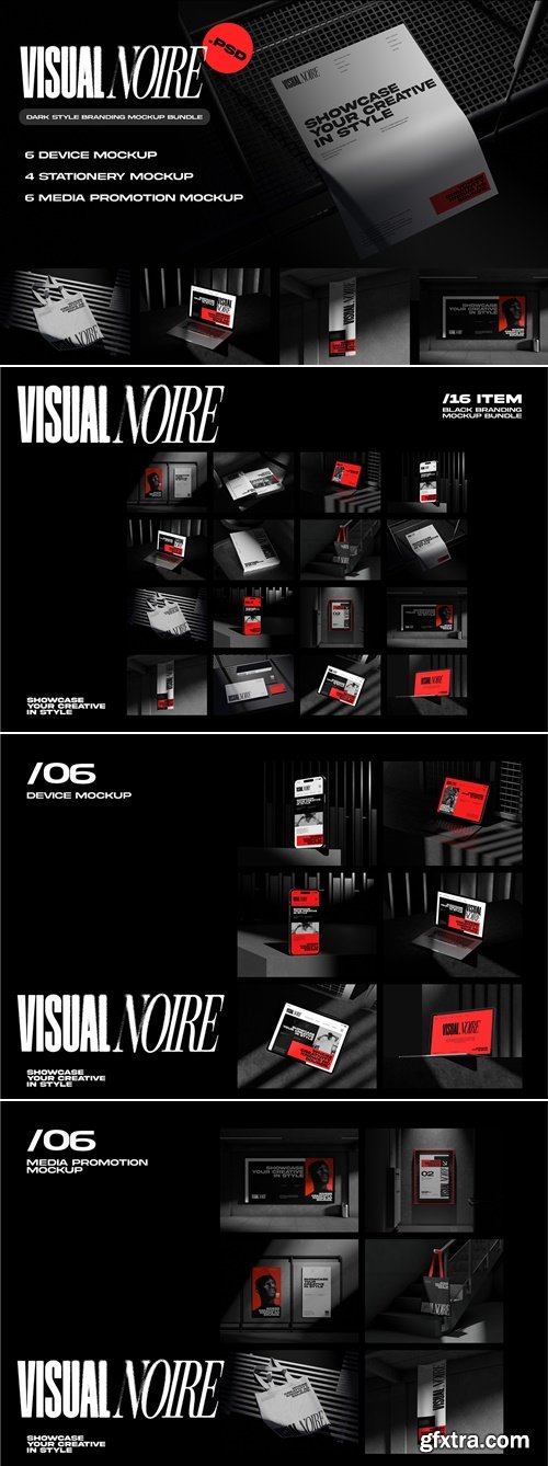 CreativeMarket - Dark Style Branding Mockup Bundle 91677612
