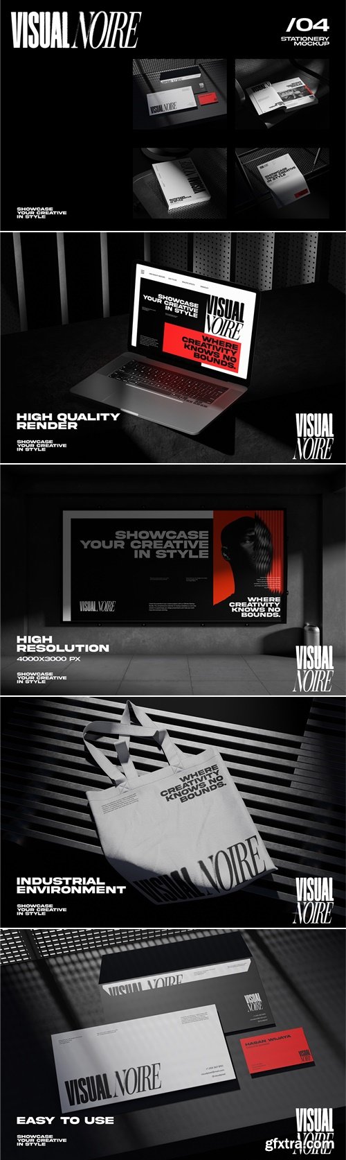 CreativeMarket - Dark Style Branding Mockup Bundle 91677612