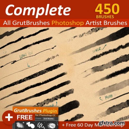 GrutBrushes Art Brushes Complete - 450 Photoshop Brushes
