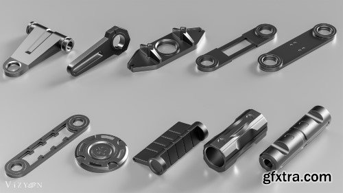 Artstation - 50 Hard Surface Kitbash + Full Process Tutorial by Vizyon Designers (Video Files Only)