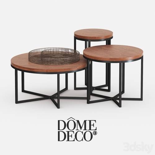 '3dsky Pro - Dome deco set of coffee tables with decor' '3dsky Pro - Dome deco set of coffee tables with decor'