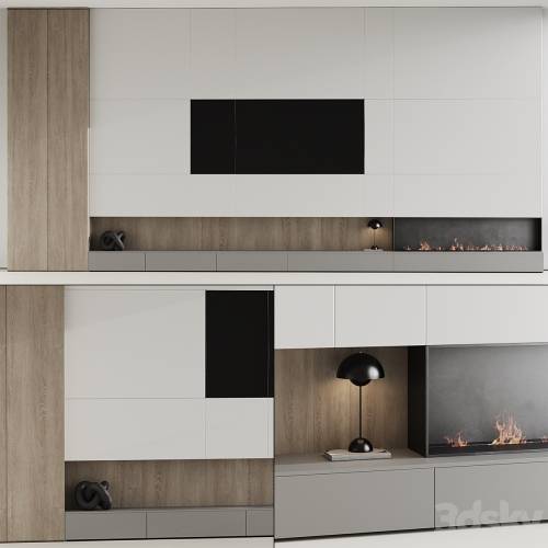 '3dsky Pro - TV wall with fireplace 07' '3dsky Pro - TV wall with fireplace 07'