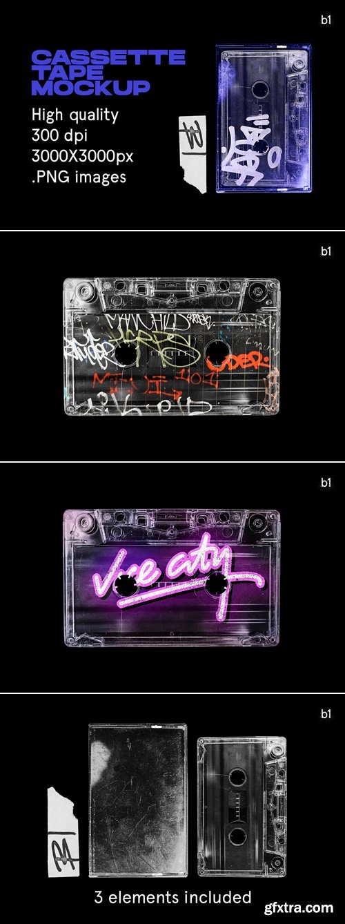 CreativeMarket - Cassette Tape Vintage Mockup 3964428