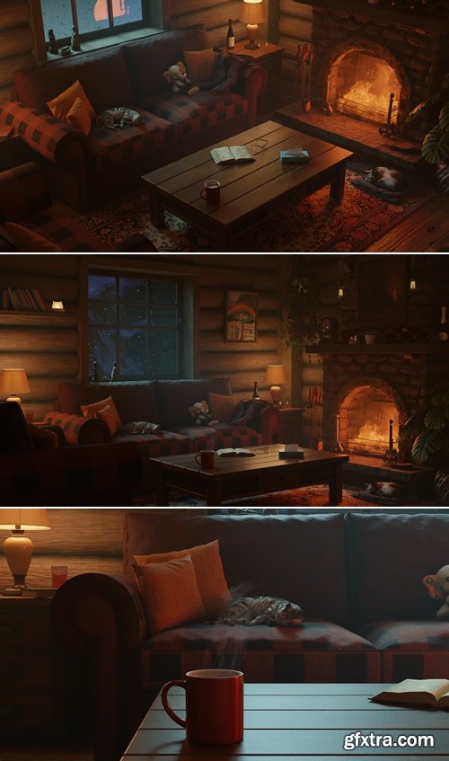Cozy Cabin Ambience - Midnight Gloam | When the Embers Die