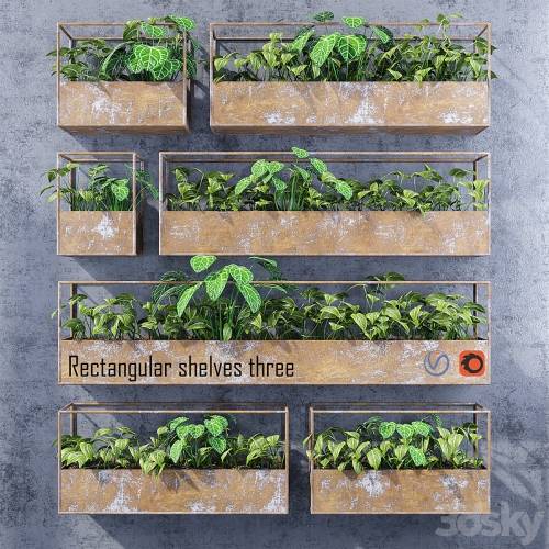 '3dsky Pro - Rectangular shelves three'