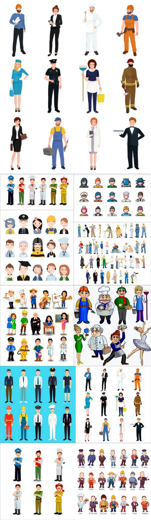 Vector Set of Business People 10xEPS