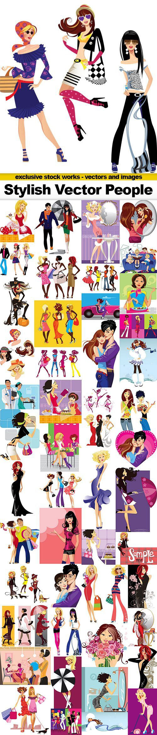 Stylish Vector People Collection 50xEPS