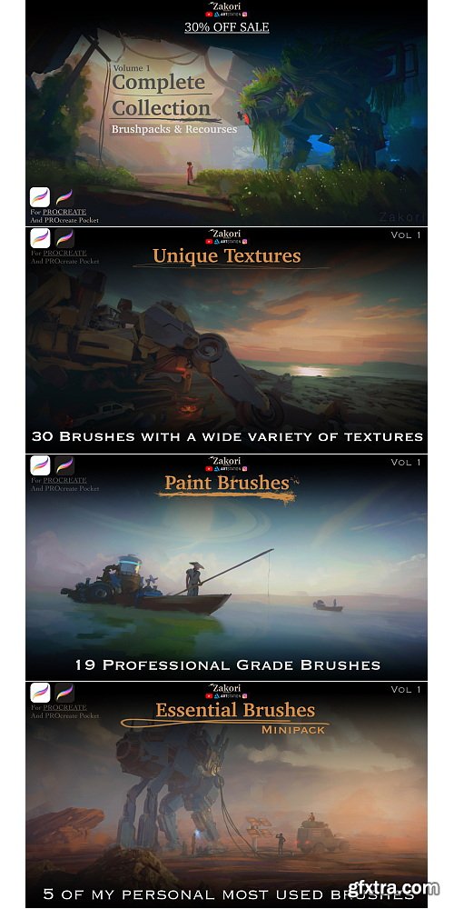 Gumroad - Zakori - Complete Collection - Volume 1 For Procreat