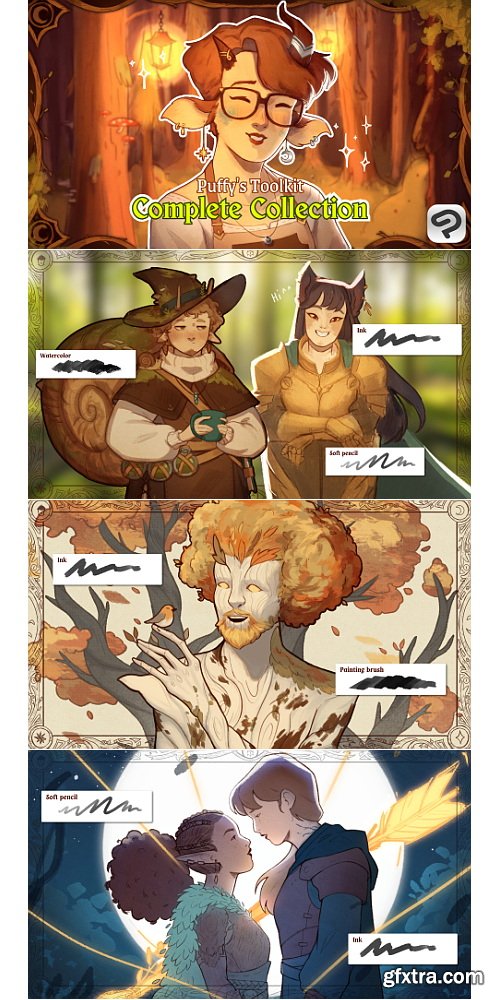 Gumroad - Isabela Duffles - Puffy\'s Clip studio Brush Pack | Complete Collection V.2