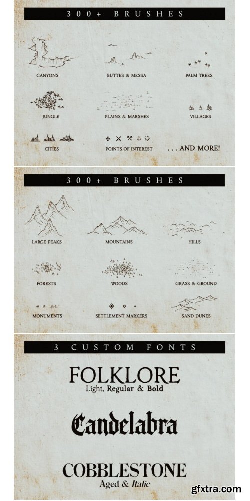 Etsy - Worldcrafter D&D Map Making Kit for Photoshop Procreate and Affinity Photo