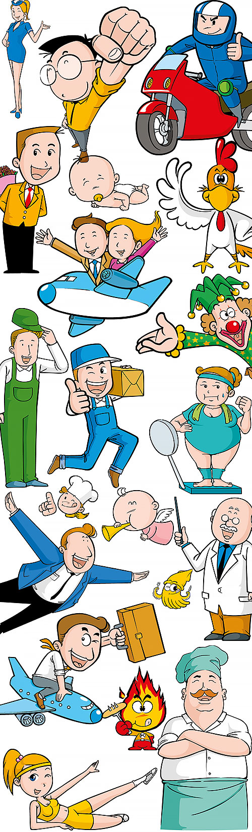 400+ Vector Toons People & Hand Signs AI