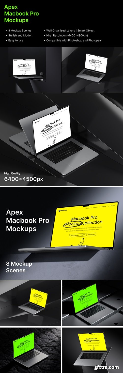 MockupCloud - Apex Macbook Pro Mockups