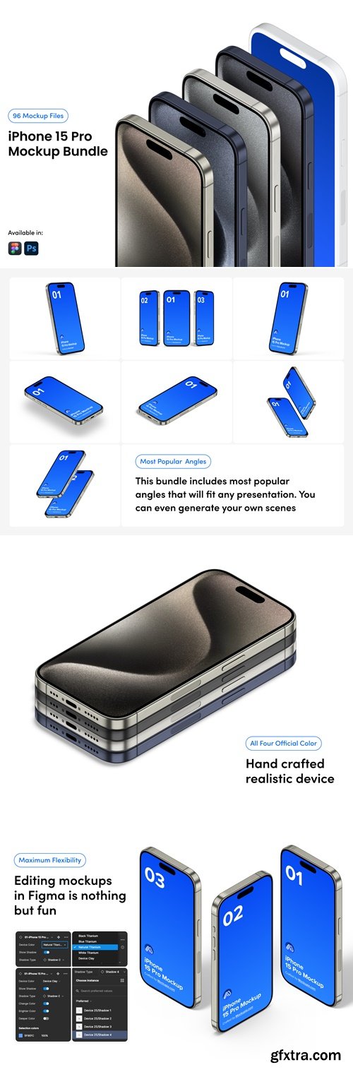 iPhone 15 Pro Mockup Bundle