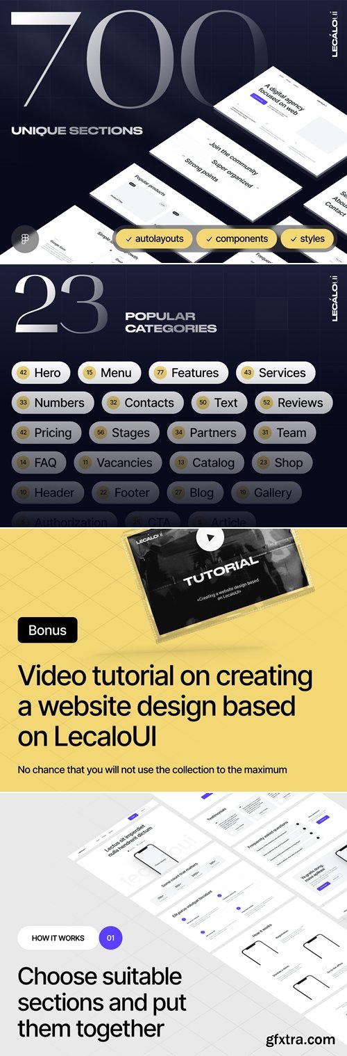 Largest Desktop Wireframe Kit - 700 unique sections