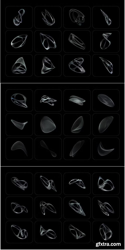 Creativemarket - 3D Chrome Wireframes - 73 shapes - 92063674